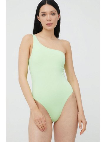 Jednodílné plavky Only zelená barva mírně vyztužený košík