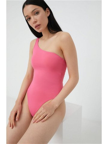 Jednodílné plavky Only růžová barva mírně vyztužený košík