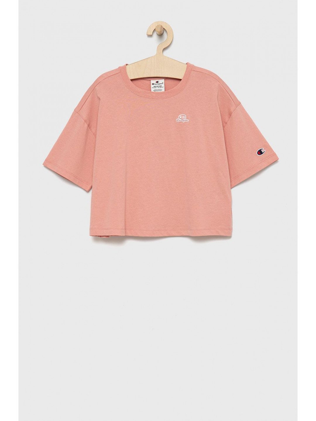 Dětské bavlněné tričko Champion 404337 růžová barva