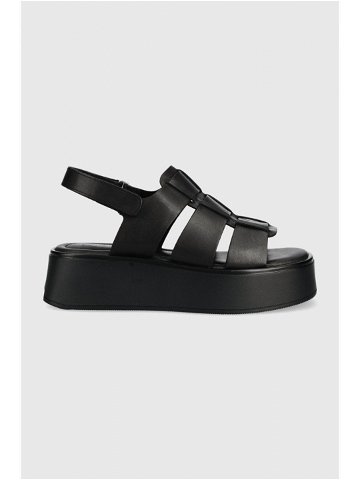 Kožené sandály Vagabond Shoemakers Courtney dámské černá barva na platformě