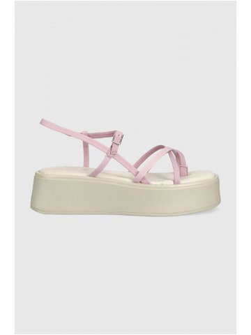 Kožené sandály Vagabond Shoemakers Courtney dámské růžová barva na platformě