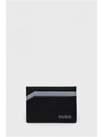Kožené pouzdro na karty HUGO černá barva 50470746