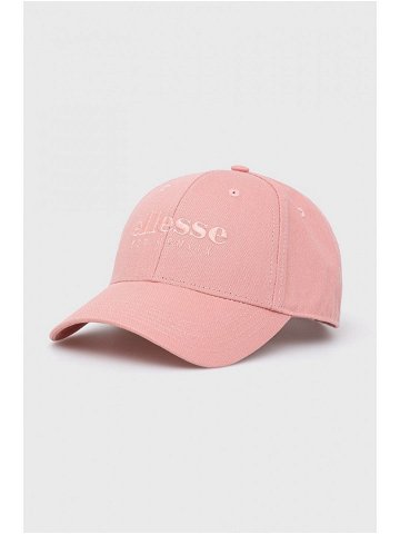 Bavlněná čepice Ellesse růžová barva s aplikací SAMA2245-PINK