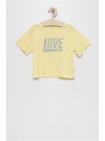 Dětské bavlněné tričko Tom Tailor žlutá barva