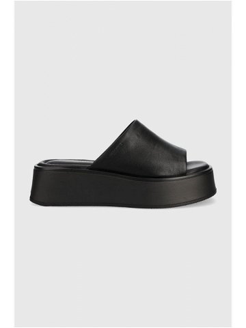 Kožené pantofle Vagabond Shoemakers Courtney dámské černá barva na platformě 5334-601-92