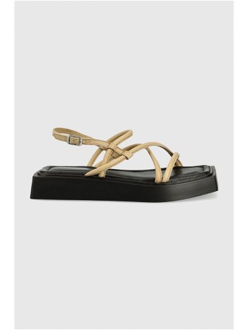 Kožené sandály Vagabond Shoemakers Evy dámské béžová barva na platformě
