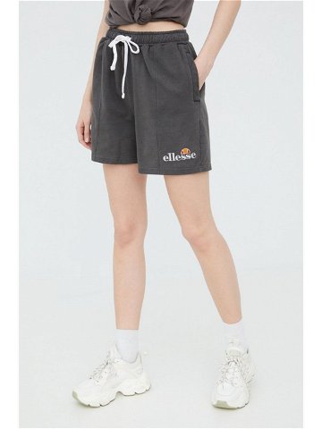 Bavlněné šortky Ellesse dámské šedá barva s aplikací high waist SGM13151-PINK
