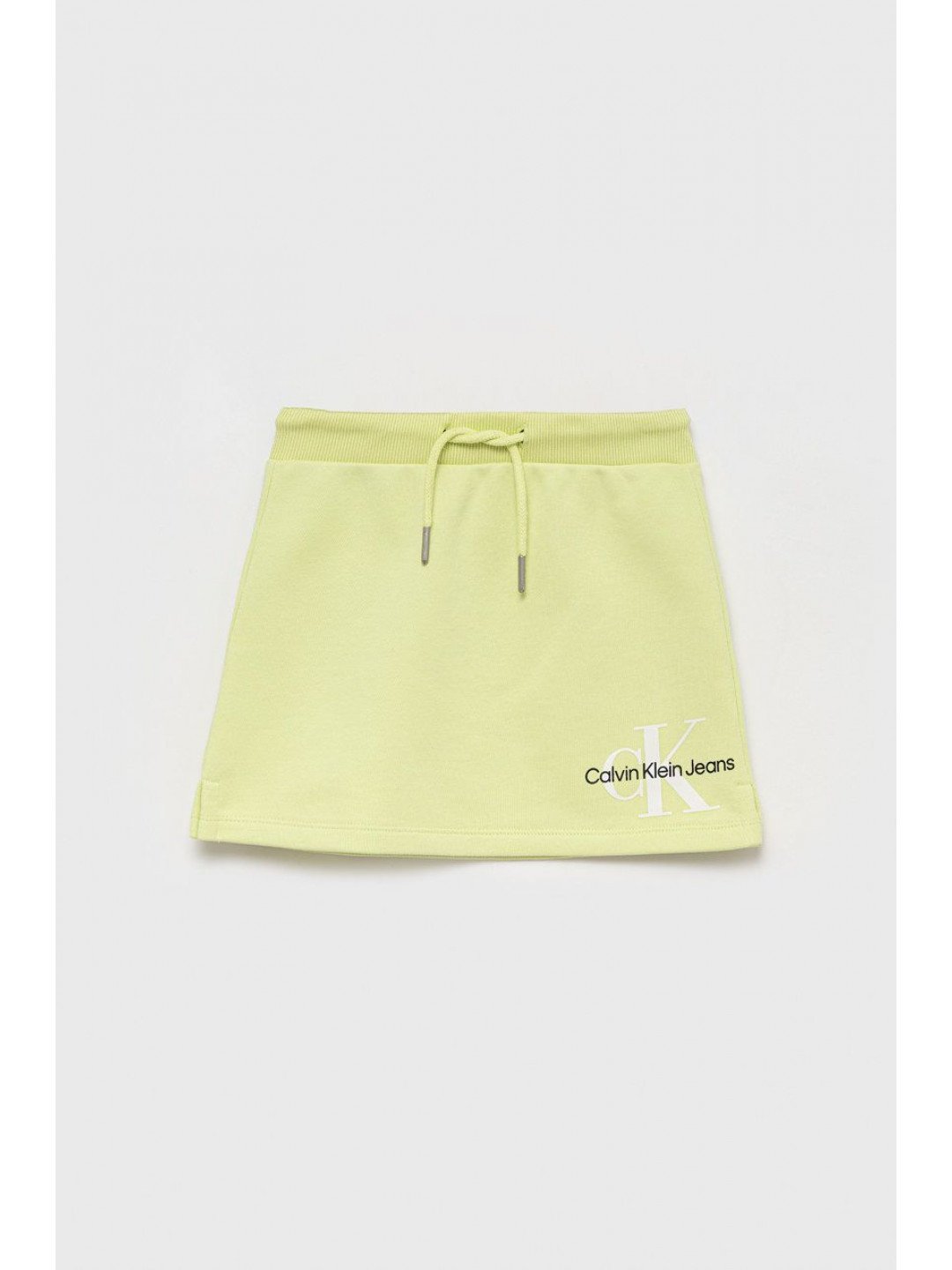 Dětská sukně Calvin Klein Jeans zelená barva mini