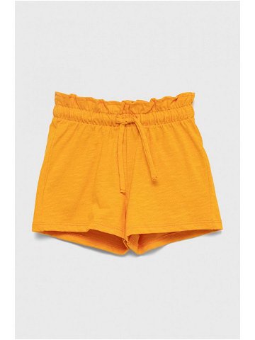Dětské bavlněné šortky United Colors of Benetton oranžová barva hladké