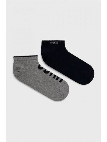 Ponožky HUGO 2-pack pánské tmavomodrá barva 50468102