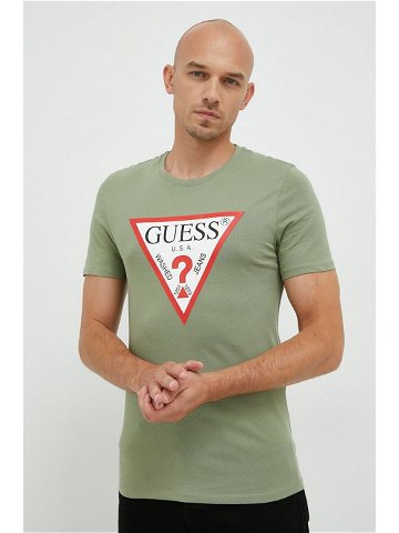 Bavlněné tričko Guess s potiskem