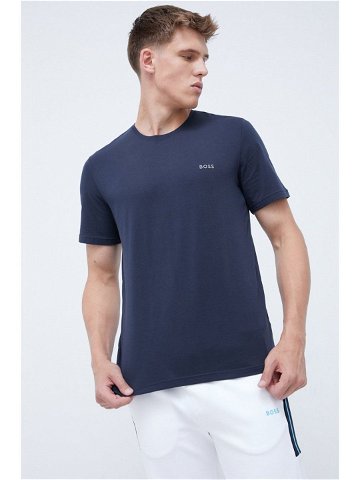 Pyžamové tričko BOSS tmavomodrá barva s aplikací 50469550