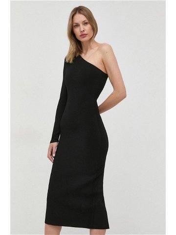 Šaty Victoria Beckham černá barva midi