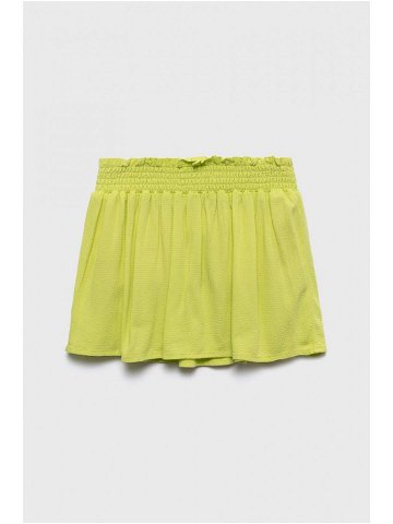 Dětská sukně United Colors of Benetton žlutá barva mini áčková