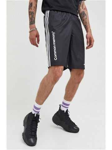 Plavkové šortky adidas Originals pánské černá barva s potiskem