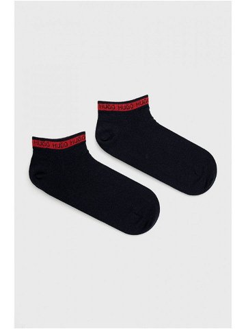 Ponožky HUGO 2-pack pánské tmavomodrá barva 50477874