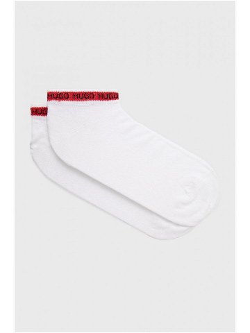 Ponožky HUGO 2-pack pánské bílá barva 50477874