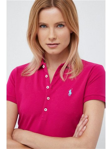 Polo tričko Ralph Lauren růžová barva s límečkem 211870245034