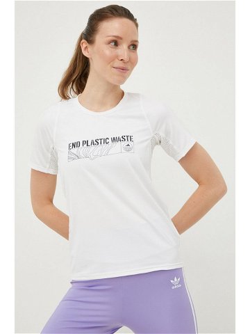 Běžecké tričko adidas Performance Run For The Ocean bílá barva