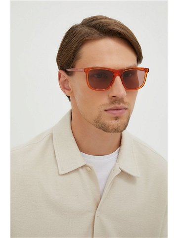 Sluneční brýle Saint Laurent pánské oranžová barva