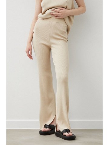 Kalhoty Drykorn dámské béžová barva jednoduché high waist
