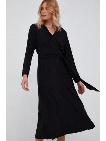 Šaty Lauren Ralph Lauren černá barva midi