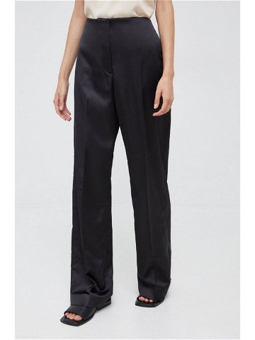 Kalhoty Calvin Klein dámské černá barva zvony high waist