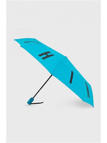 Deštník Moschino tyrkysová barva 8911