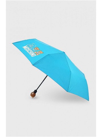 Deštník Moschino tyrkysová barva 8061