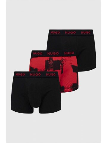 Boxerky HUGO 3-pack pánské červená barva 50480170