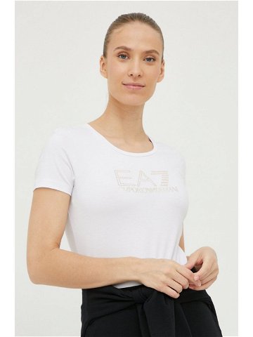 Tričko EA7 Emporio Armani bílá barva