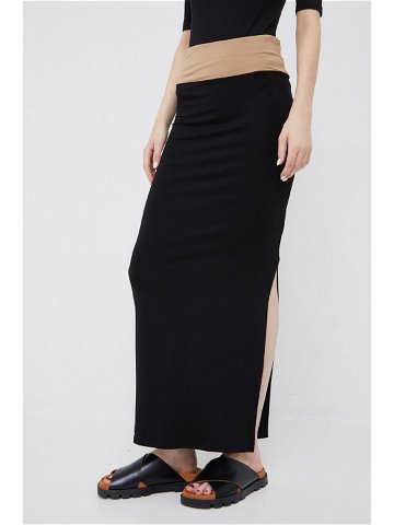 Sukně Calvin Klein černá barva maxi