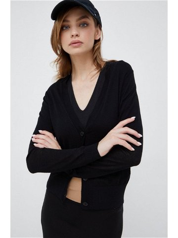 Vlněný svetr Calvin Klein dámský černá barva lehký