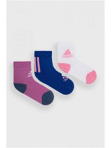 Dětské ponožky adidas Performance 3-pak růžová barva
