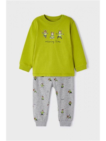 Dětské pyžamo Mayoral zelená barva s potiskem