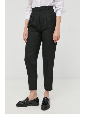 Kalhoty Karl Lagerfeld dámské černá barva fason cargo high waist
