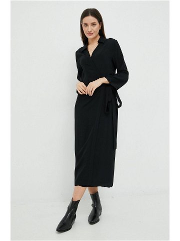 Šaty Sisley černá barva maxi
