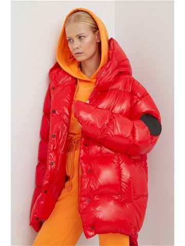 Péřová bunda MMC STUDIO Jesso Gloss dámská červená barva zimní oversize