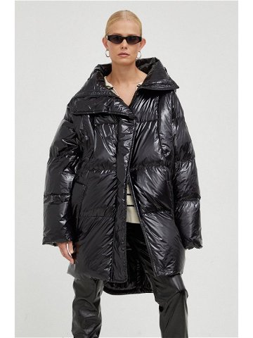 Péřová bunda MMC STUDIO Moonwalk dámská černá barva zimní oversize