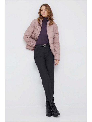 Kalhoty Sisley dámské černá barva jednoduché high waist