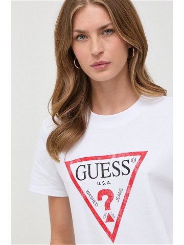 Bavlněné tričko Guess bílá barva W2BI69 K8FQ1