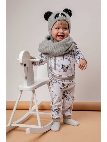 Dětska čepice Jamiks šedá barva z tenké pleteniny