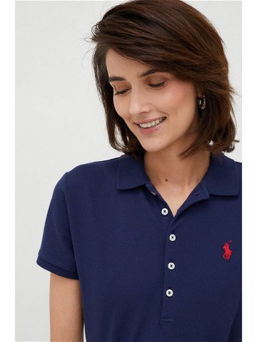 Polo tričko Ralph Lauren tmavomodrá barva s límečkem 211870245002