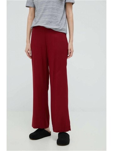 Pyžamové kalhoty Calvin Klein Underwear dámské vínová barva