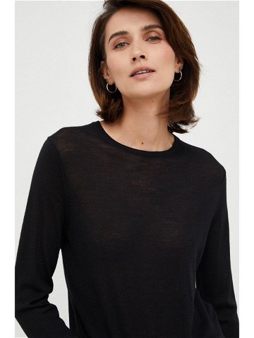 Vlněný svetr Calvin Klein dámský černá barva lehký