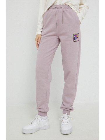 Kalhoty Fila dámské růžová barva hladké