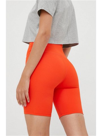 Tréninkové šortky P E Nation Rudimental dámské oranžová barva hladké high waist