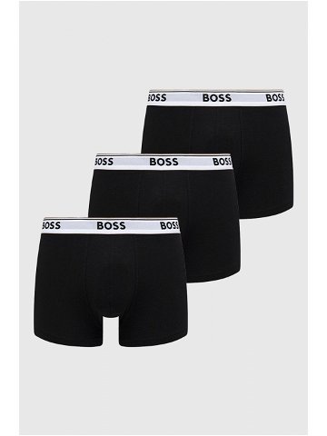 Boxerky BOSS 3-pack pánské černá barva 50475274