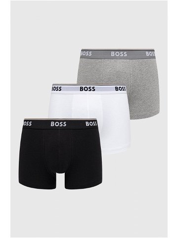Boxerky BOSS 3-pack pánské bílá barva 50475274