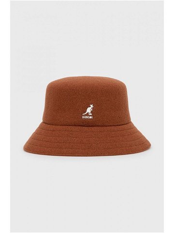 Vlněný klobouk Kangol hnědá barva vlněný